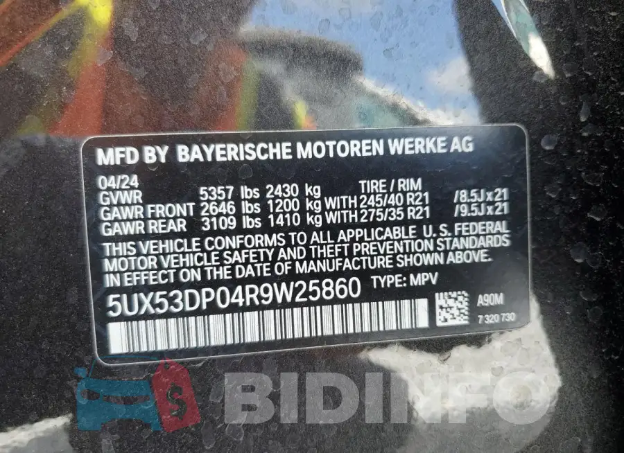 5UX53DP04R9W25860 Photo# 14