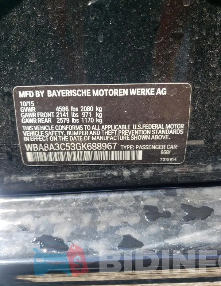 WBA8A3C53GK688967 Photo# 13