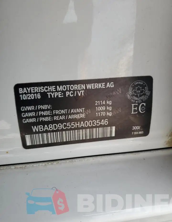 WBA8D9C55HA003546 Photo# 13