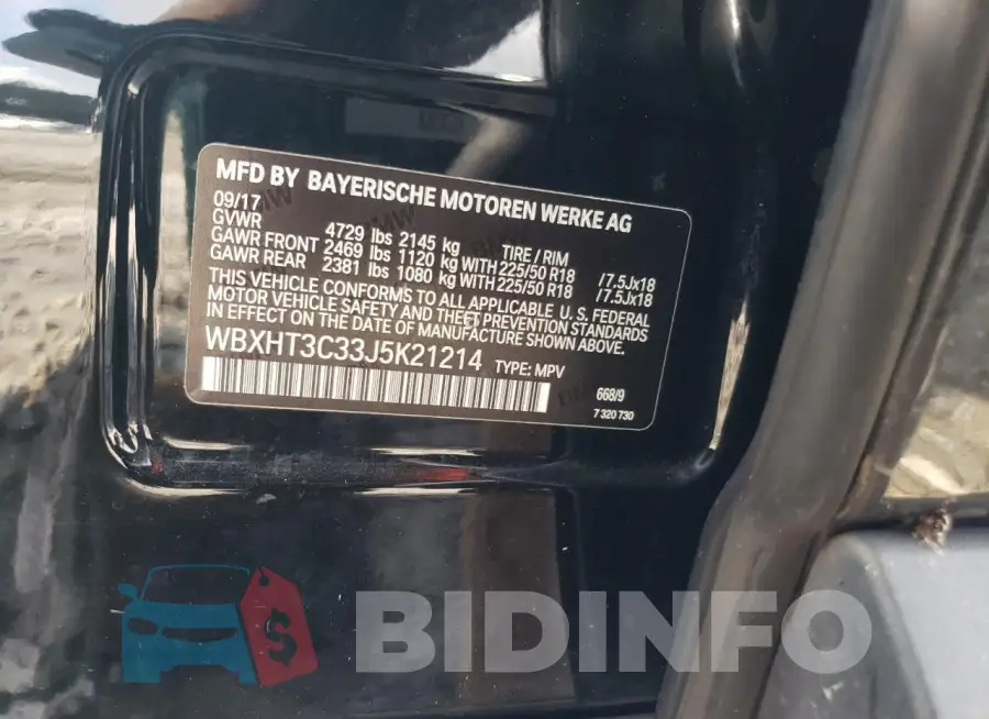 WBXHT3C33J5K21214 Photo# 12