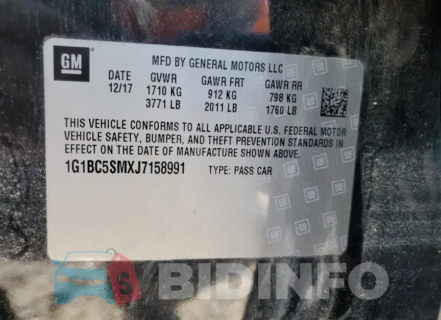 1G1BC5SMXJ7158991 Photo# 12
