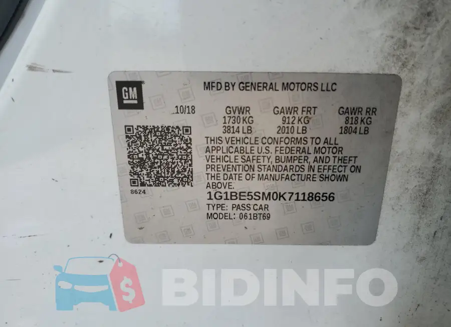 1G1BE5SM0K7118656 Photo# 12
