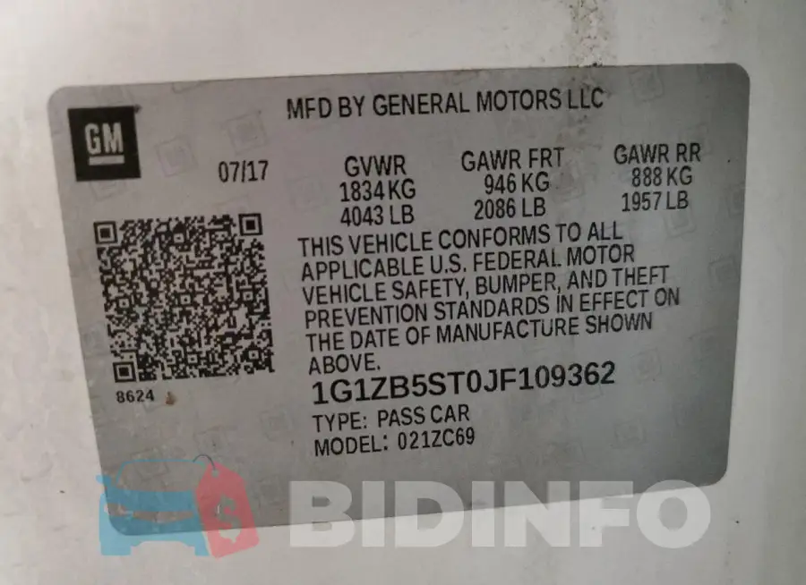 1G1ZB5ST0JF109362 Photo# 12