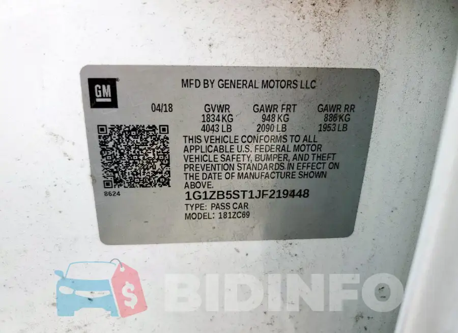 1G1ZB5ST1JF219448 Photo# 12