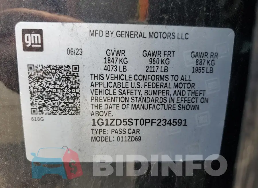 1G1ZD5ST0PF234591 Photo# 13