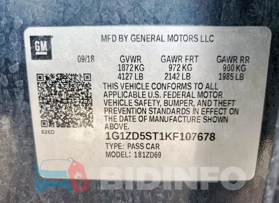 1G1ZD5ST1KF107678 Photo# 13