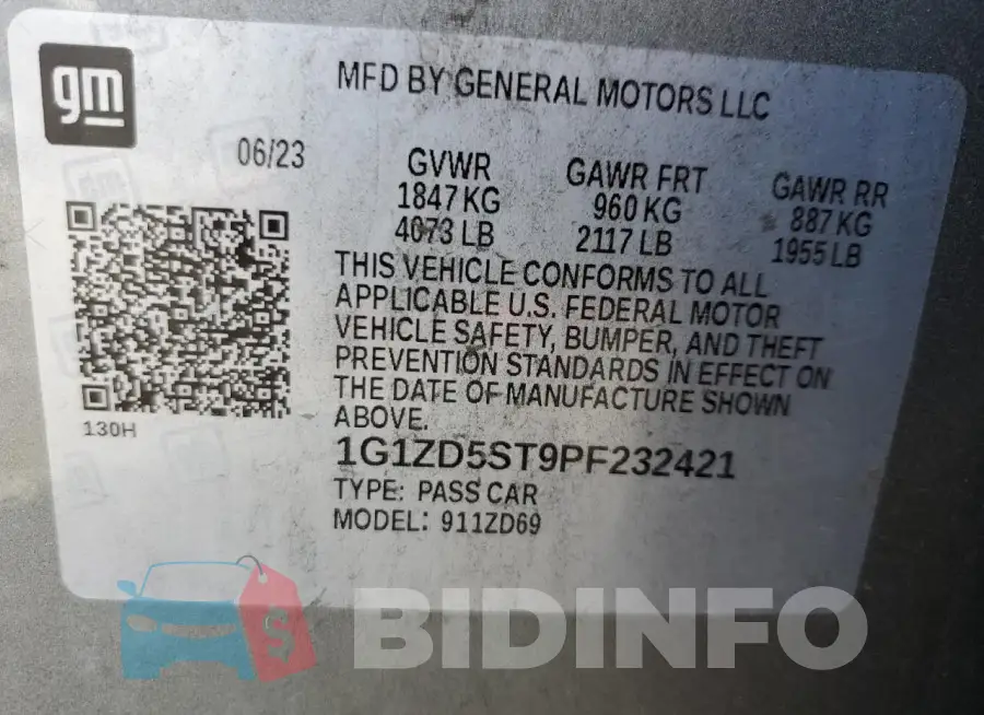 1G1ZD5ST9PF232421 Photo# 13