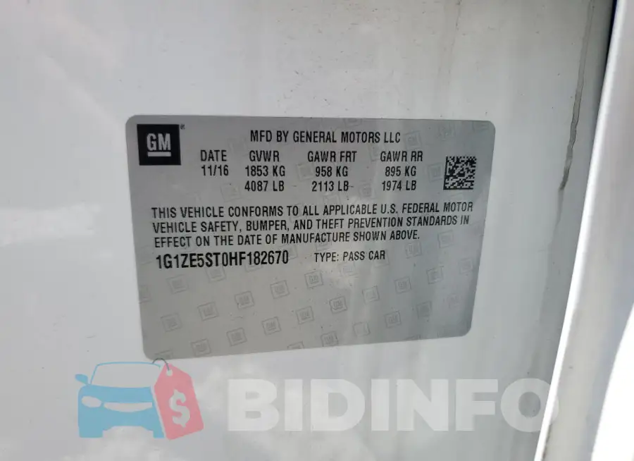 1G1ZE5ST0HF182670 Photo# 12