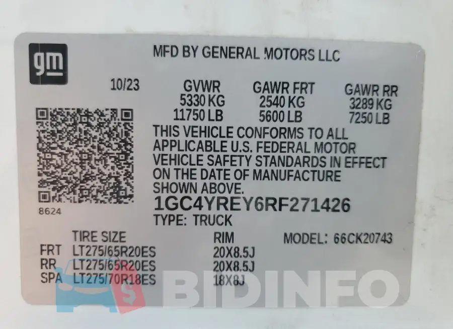 1GC4YREY6RF271426 Photo# 12