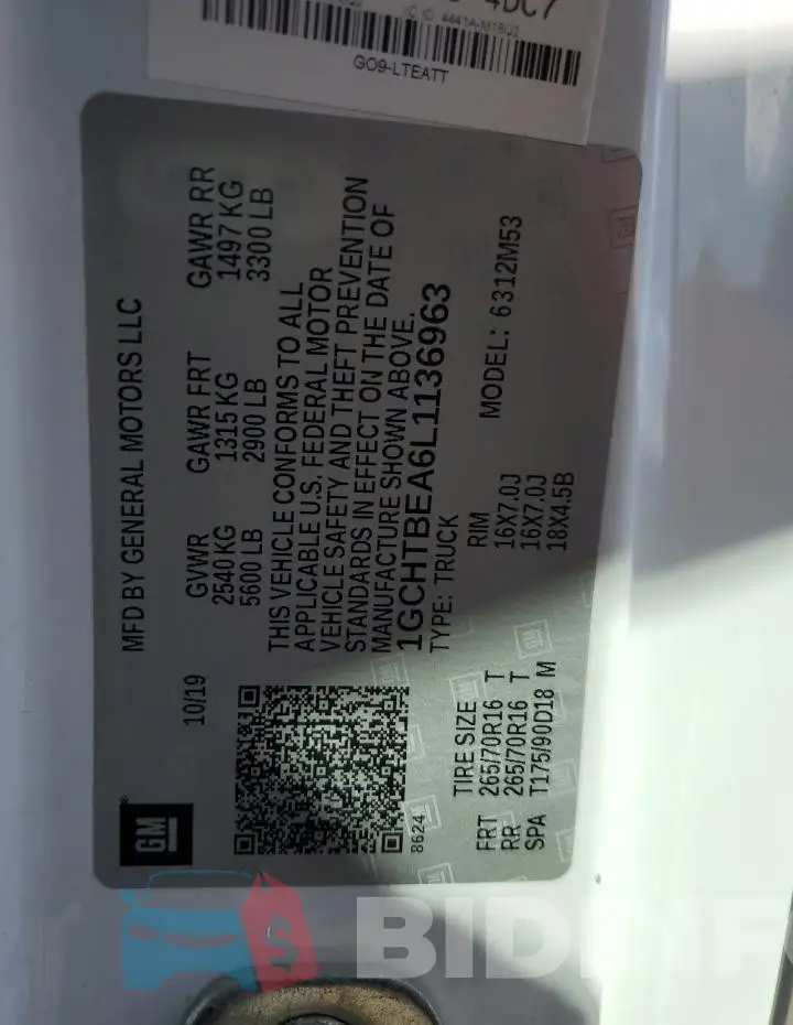 1GCHTBEA6L1136963 Photo# 12