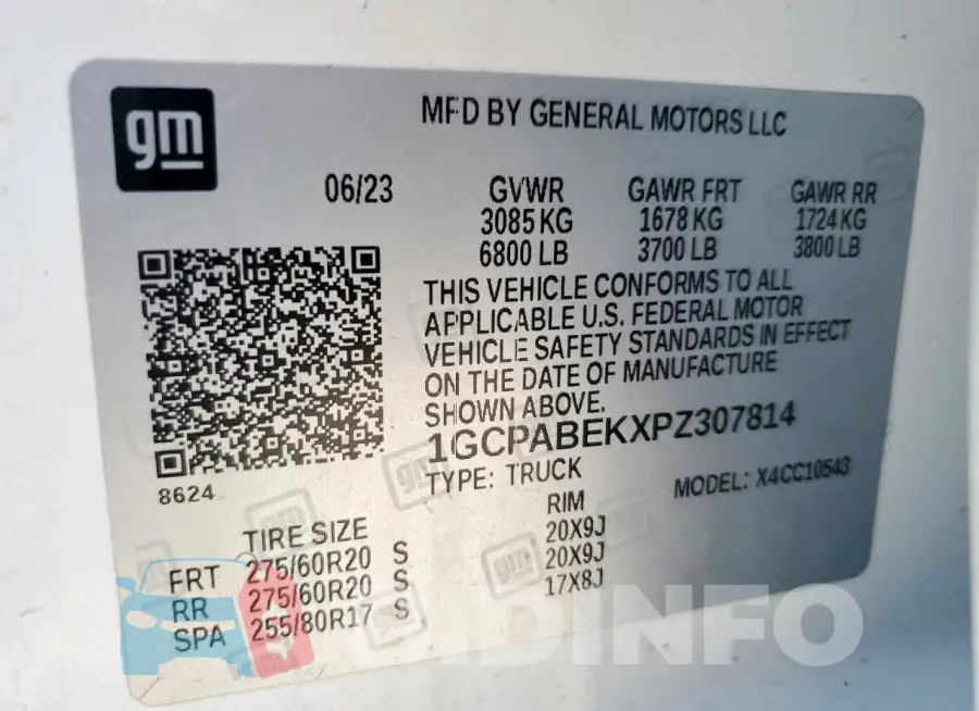 1GCPABEKXPZ307814 Photo# 14