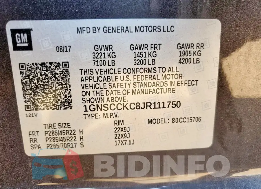 1GNSCCKC8JR111750 Photo# 13