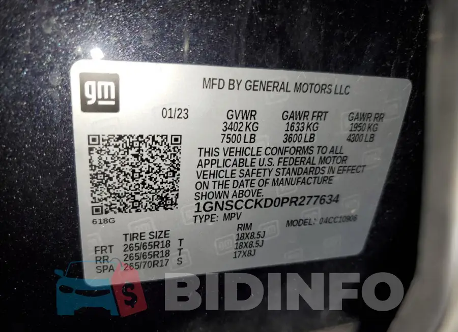 1GNSCCKD0PR277634 Photo# 13