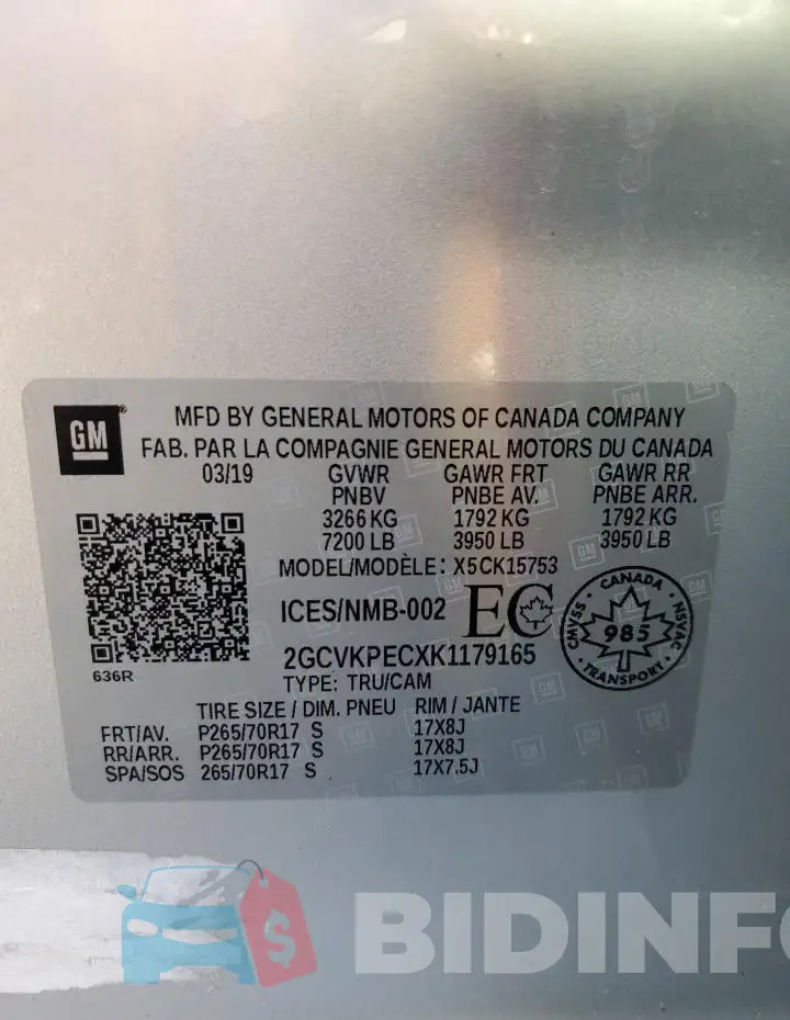2GCVKPECXK1179165 Photo# 12