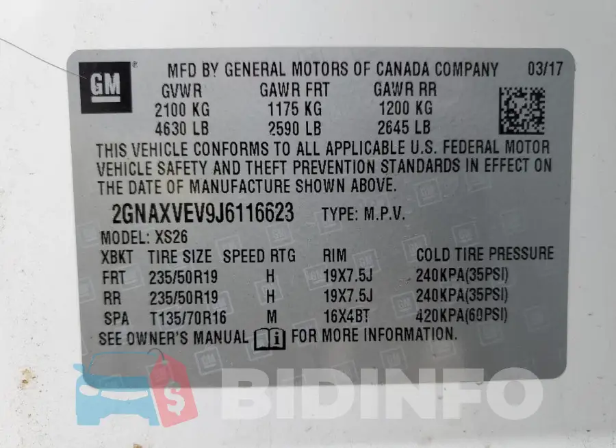 2GNAXVEV9J6116623 Photo# 13
