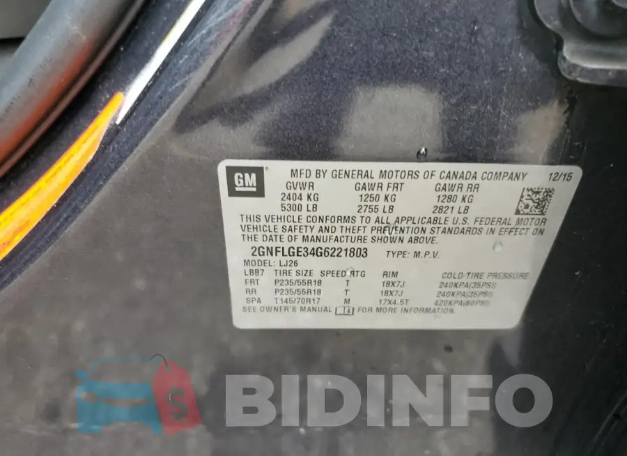 2GNFLGE34G6221803 Photo# 14