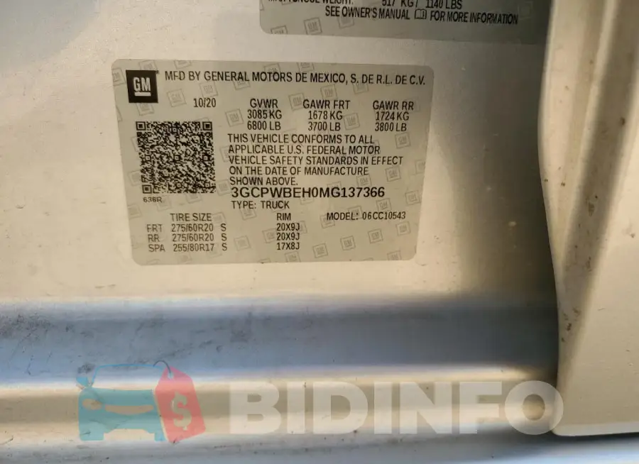 3GCPWBEH0MG137366 Photo# 13