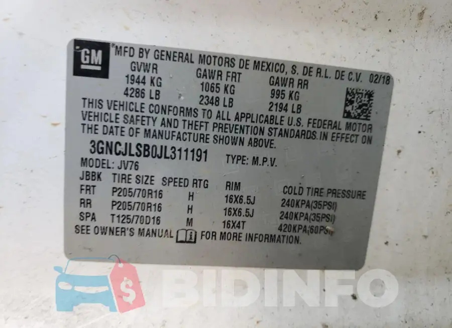 3GNCJLSB0JL311191 Photo# 12