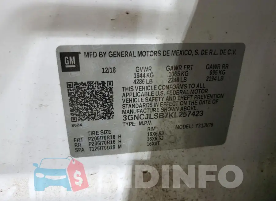 3GNCJLSB7KL257423 Photo# 14