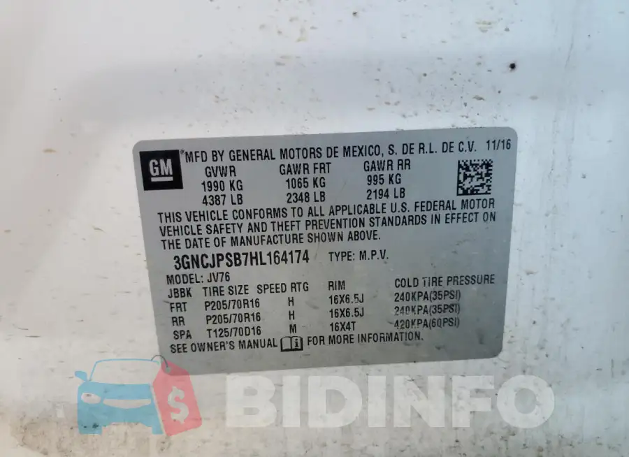 3GNCJPSB7HL164174 Photo# 13