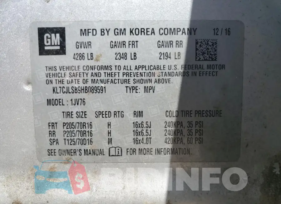 KL7CJLSB9HB089591 Photo# 13