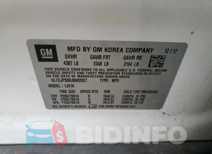 KL7CJPSB9JB602027 Photo# 13