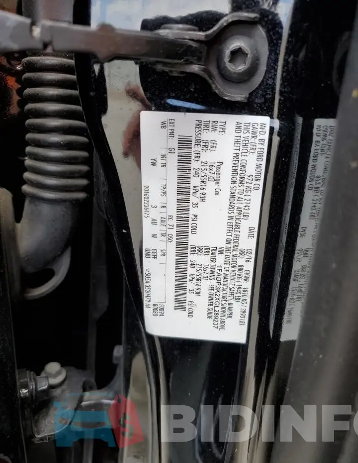 1FADP3K2XGL289237 Photo# 12