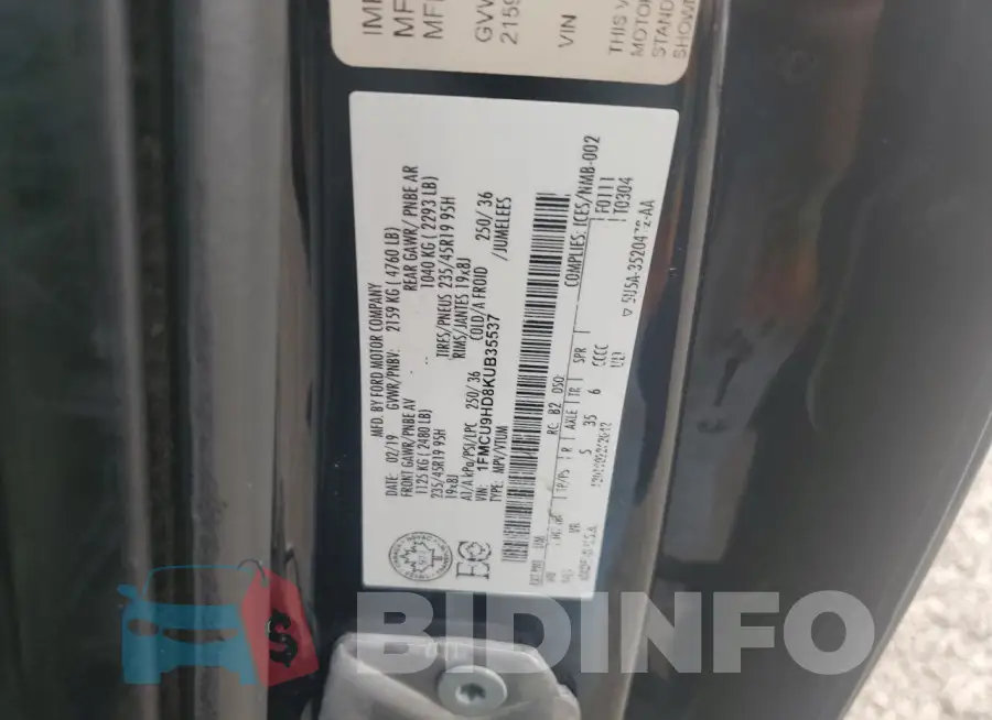 1FMCU9HD8KUB35537 Photo# 13