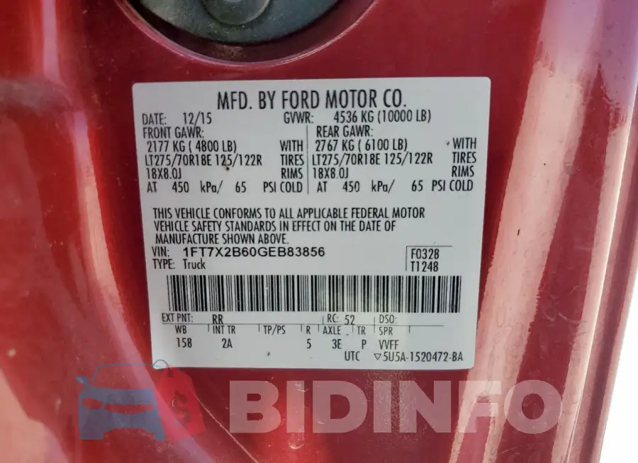 1FT7X2B60GEB83856 Photo# 12