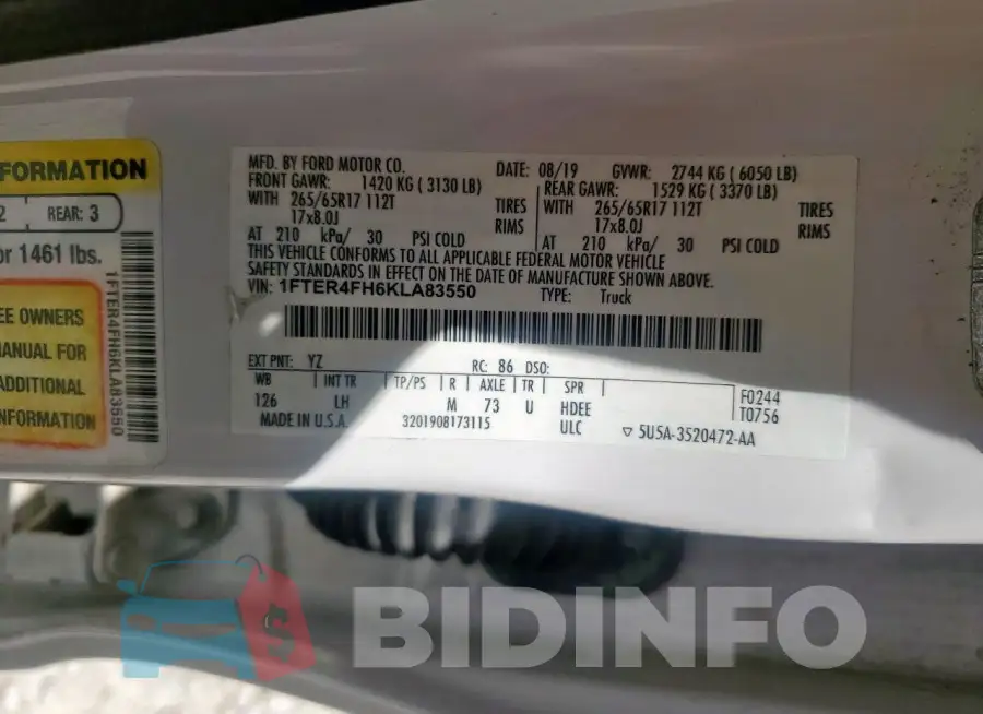 1FTER4FH6KLA83550 Photo# 13
