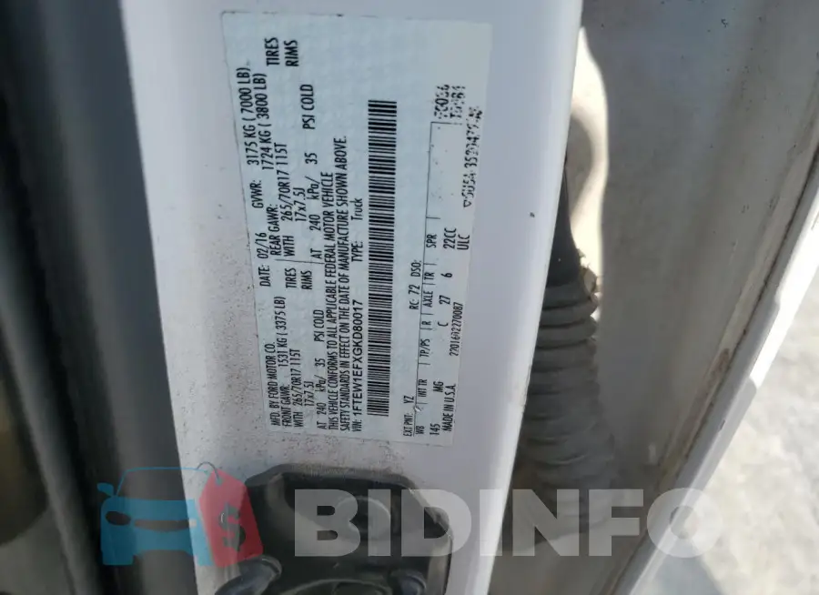 1FTEW1EFXGKD80017 Photo# 12