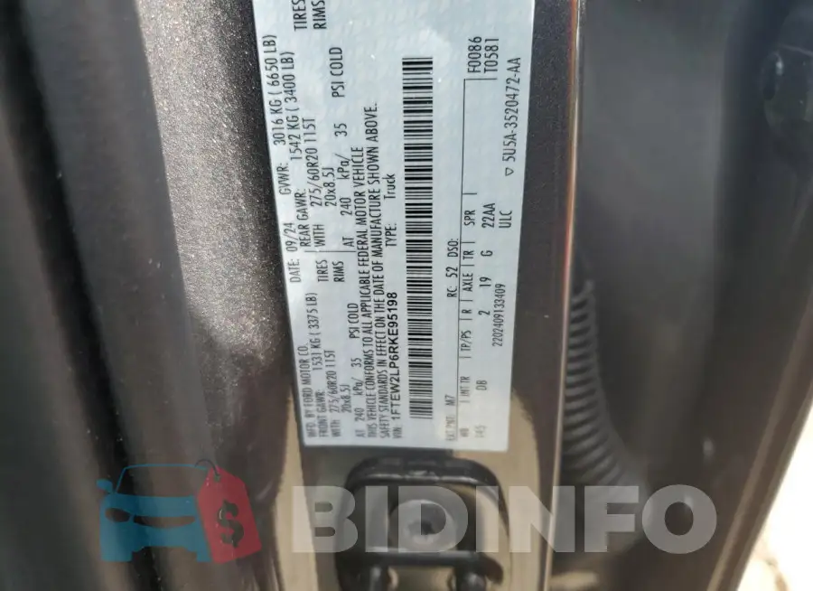 1FTEW2LP6RKE95198 Photo# 12