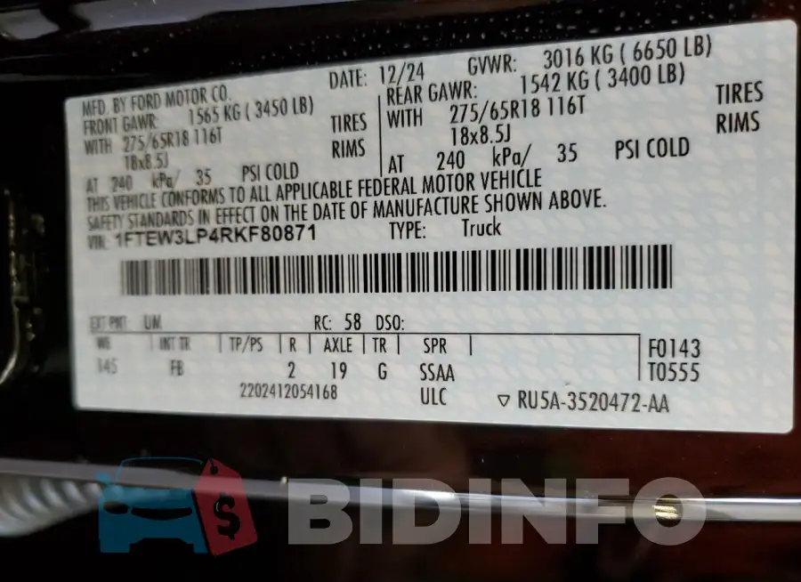 1FTEW3LP4RKF80871 Photo# 12