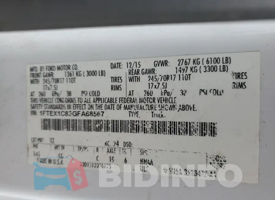 1FTEX1C85GFA68567 Photo# 12