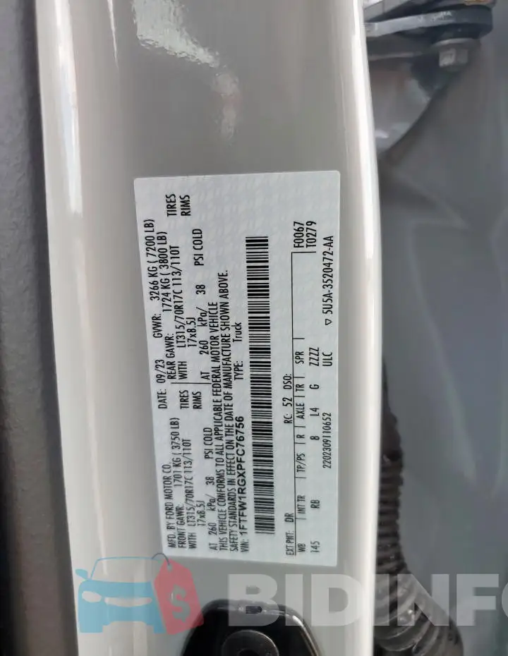 1FTFW1RGXPFC76756 Photo# 12