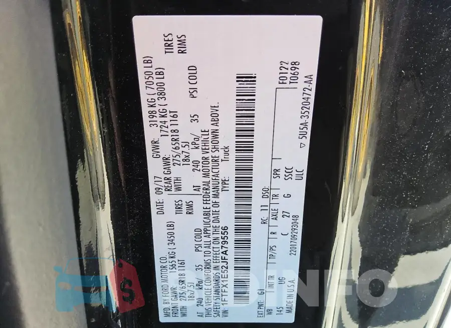 1FTFX1E52JFA79556 Photo# 12