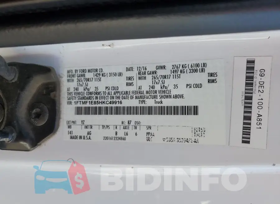 1FTMF1E85HKC49916 Photo# 12