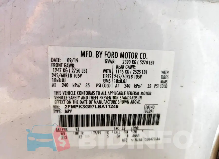 2FMPK3G97LBA11249 Photo# 13