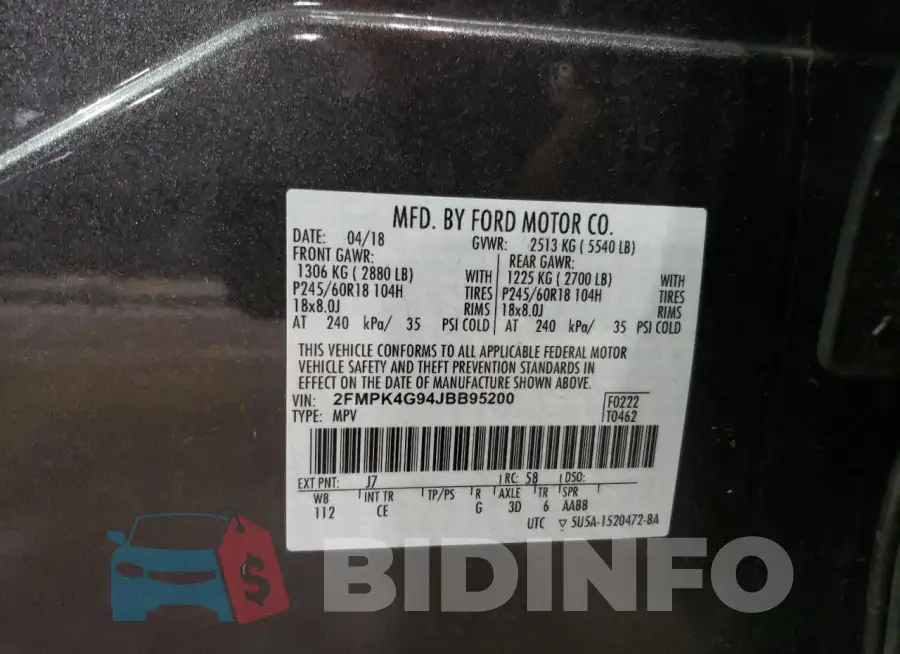 2FMPK4G94JBB95200 Photo# 13