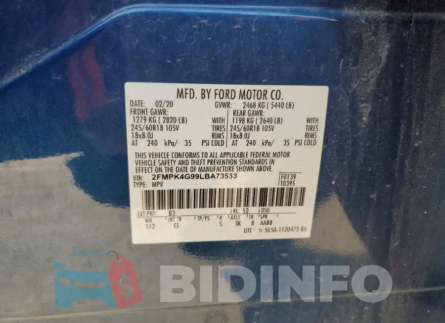 2FMPK4G99LBA73533 Photo# 14