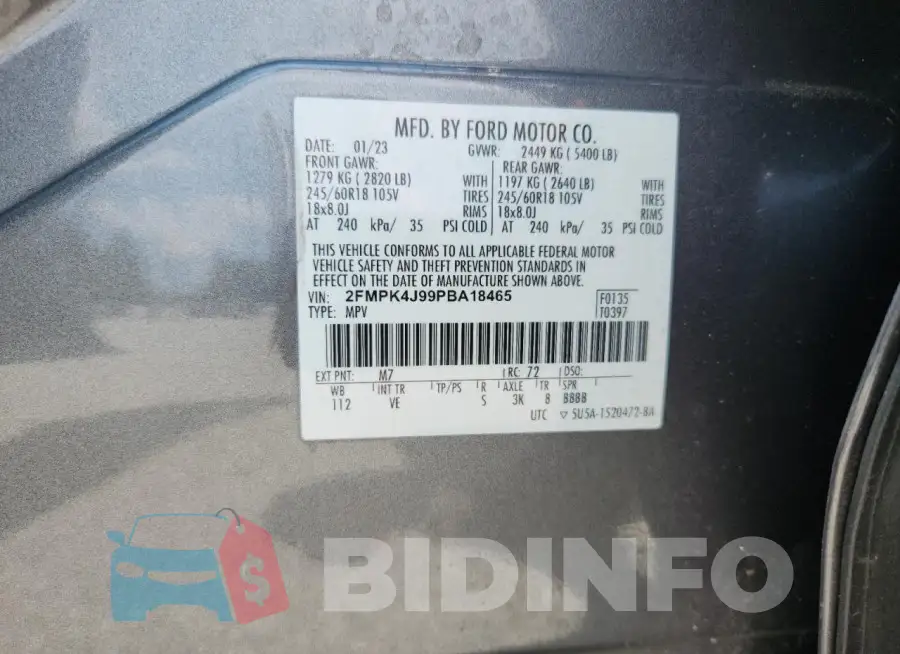2FMPK4J99PBA18465 Photo# 13