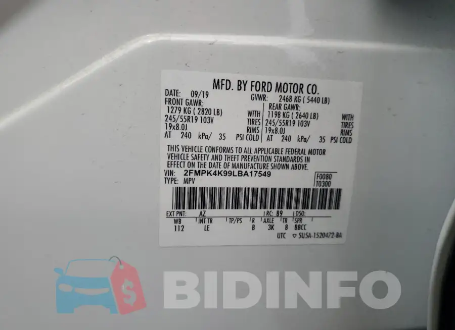 2FMPK4K99LBA17549 Photo# 14