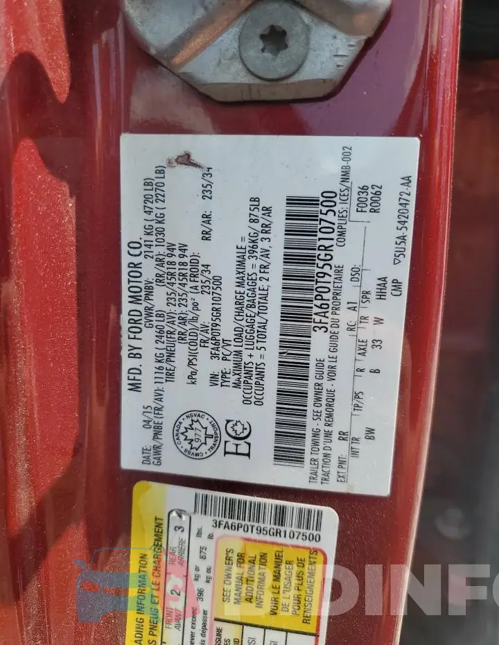 3FA6P0T95GR107500 Photo# 12
