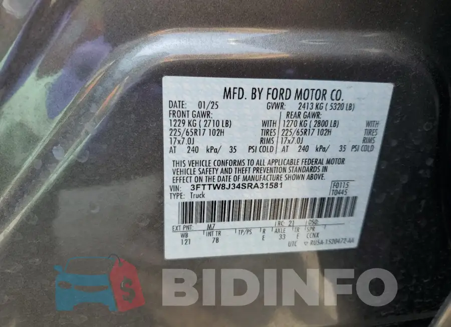 3FTTW8J34SRA31581 Photo# 12