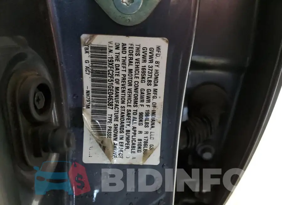 19XFC2F51GE046387 Photo# 12