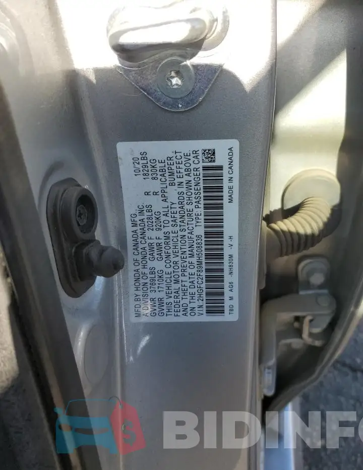 2HGFC2F89MH508836 Photo# 12