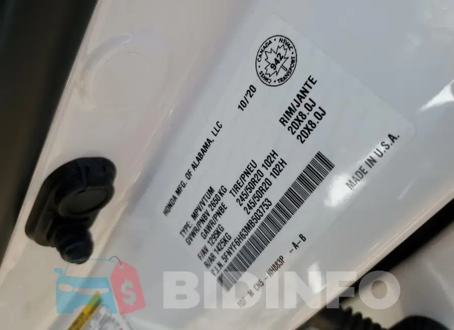 5FNYF6H63MB503753 Photo# 14