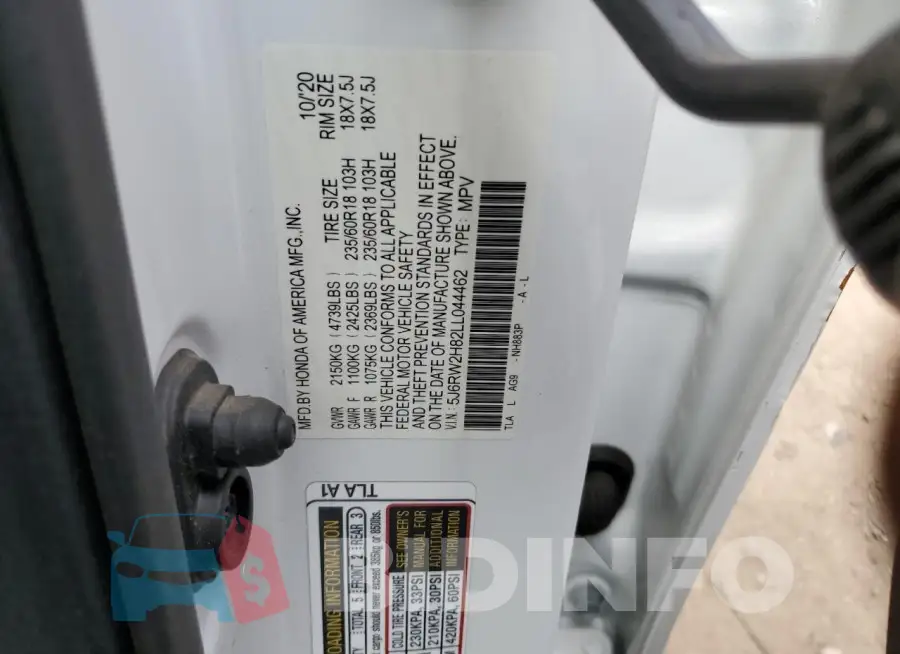 5J6RW2H82LL044462 Photo# 12