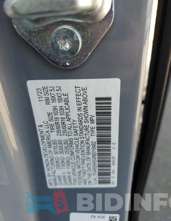7FARS5H5XRE016482 Photo# 14