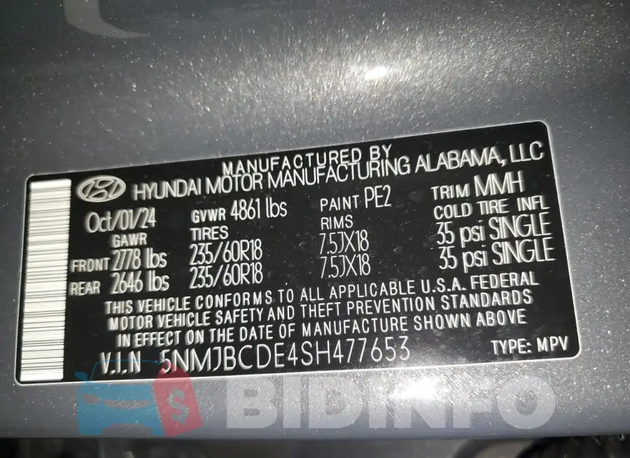 5NMJBCDE4SH477653 Photo# 13